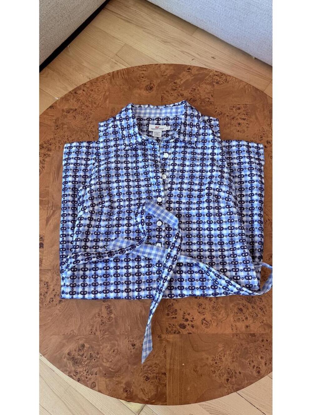 Vineyard Vines Gingham Embroidered Shirt Dress
